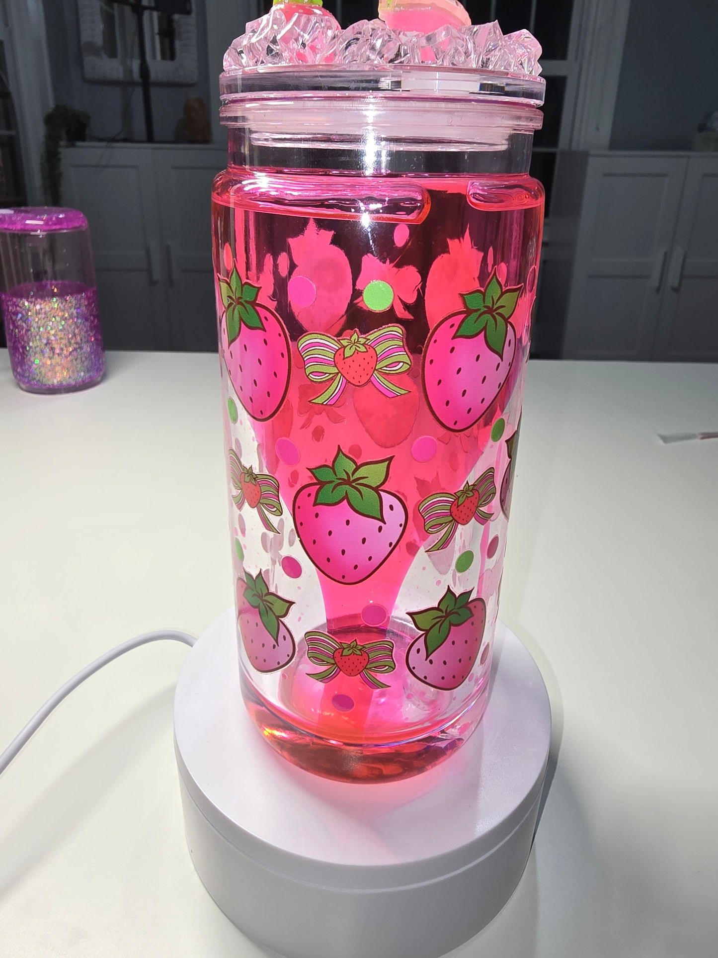 20 oz Strawberry Lava Drip Tumbler