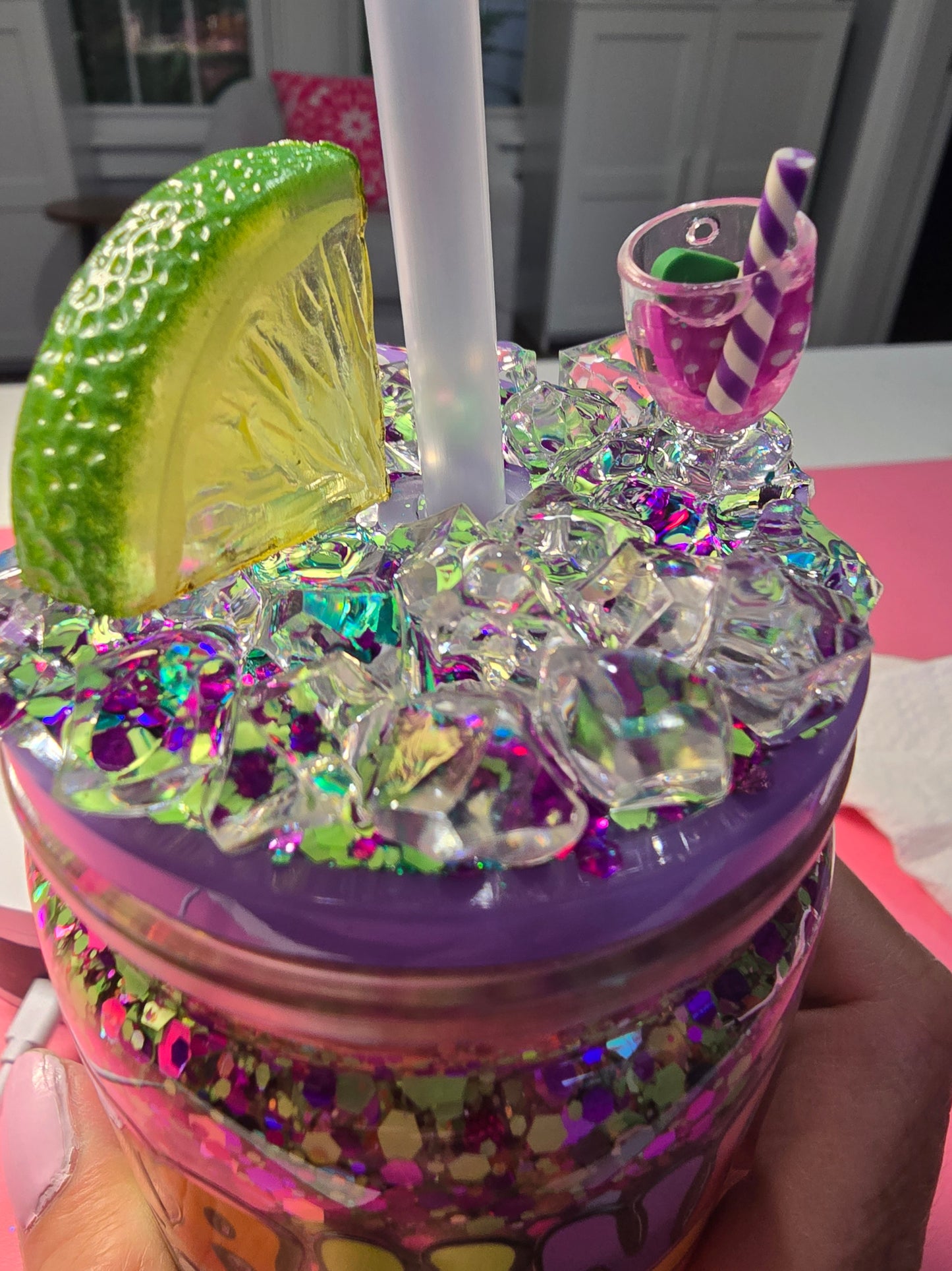 "Tanned & Tipsy" 16 oz Acrylic Snow Globe Tumbler