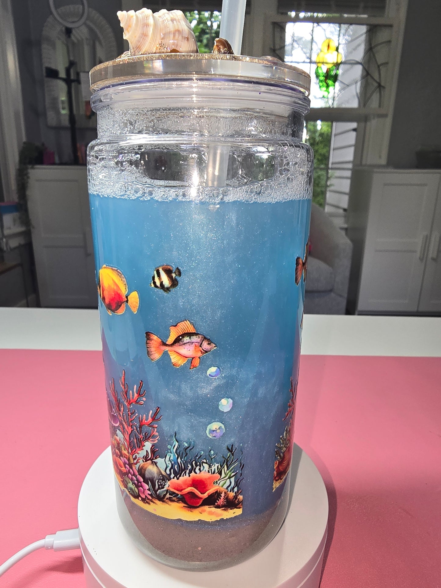 Turtle & beach ocean cup