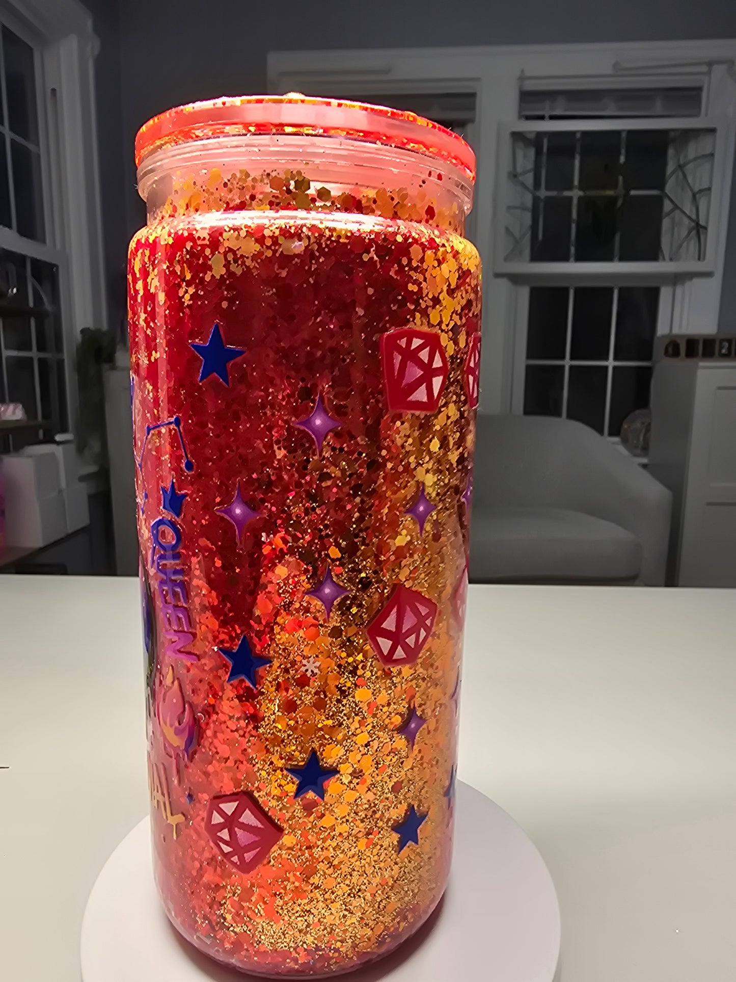 "Leo" Graffiti Zodiac 20 oz Acrylic Dry Glitter Tumbler