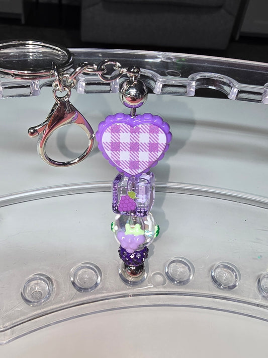 Grape & Checked Key Chain