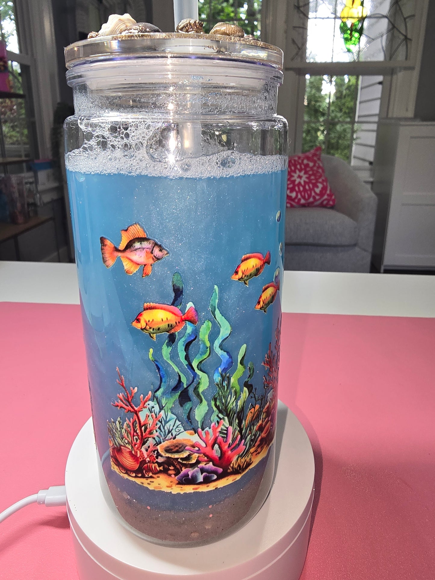 Turtle & beach ocean cup