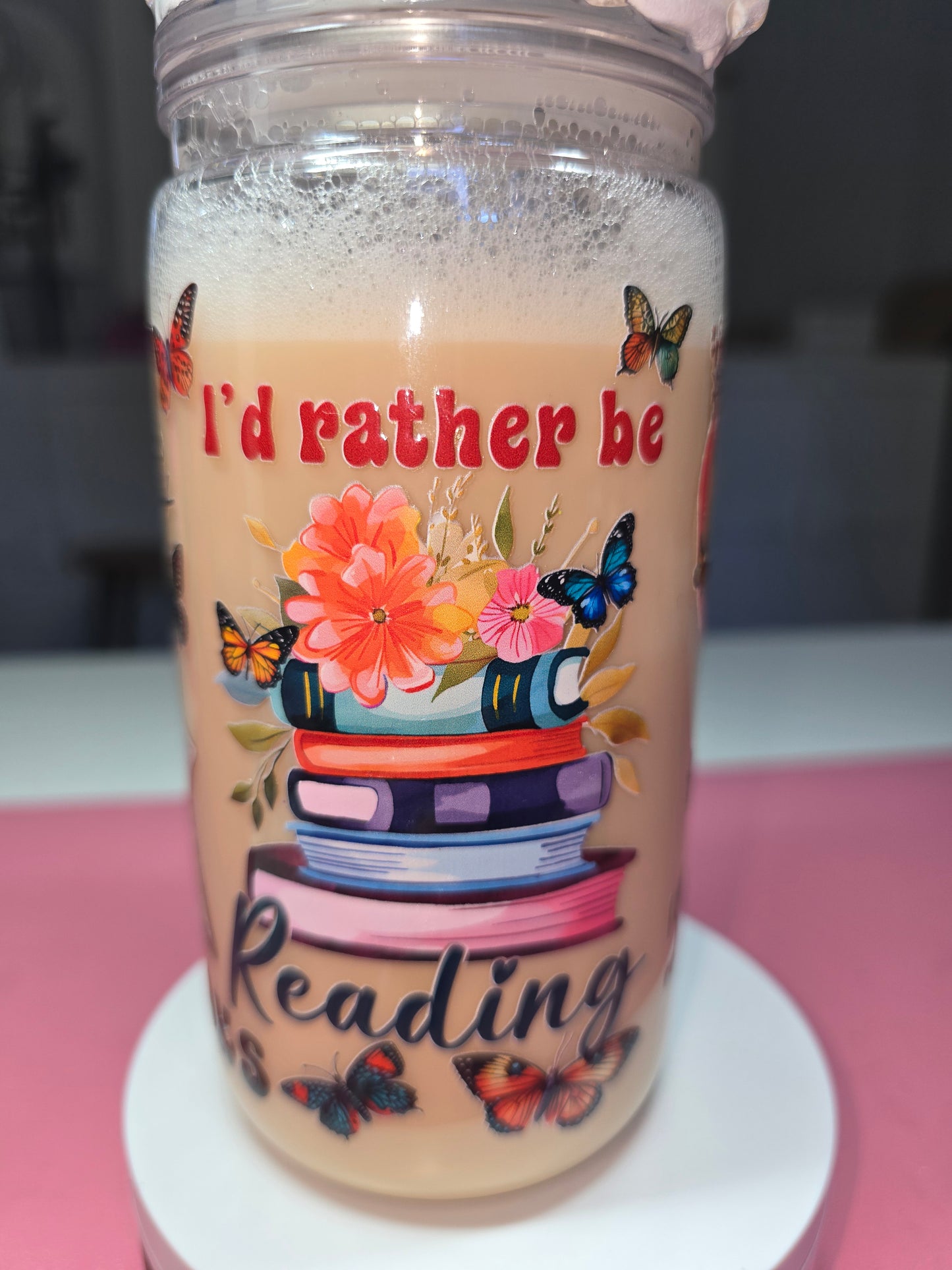16 oz Coffee Drip Tumbler with Caramel Swirl lid