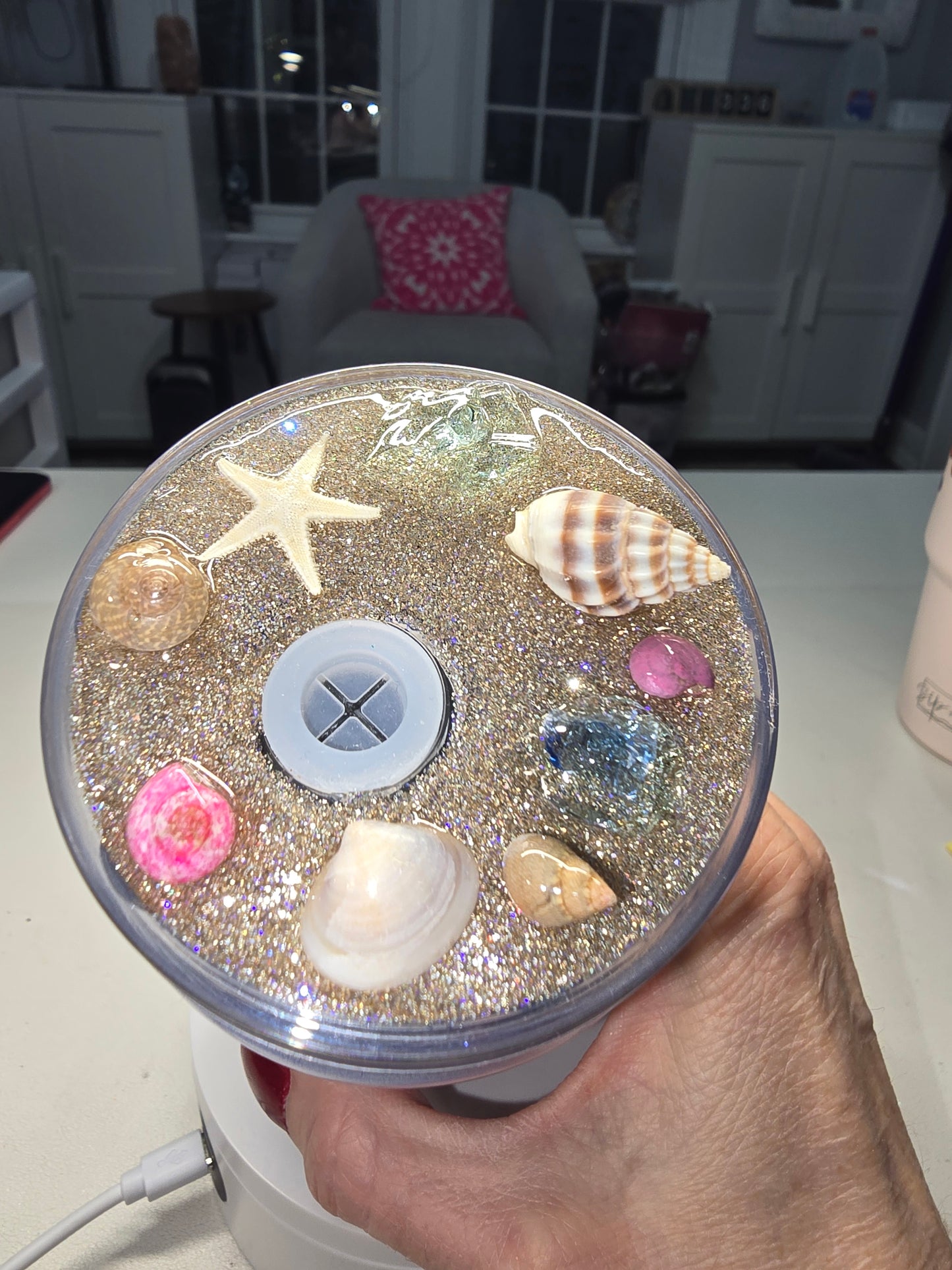 16 oz Saltwater, Seashells, Sunshine Paint cup