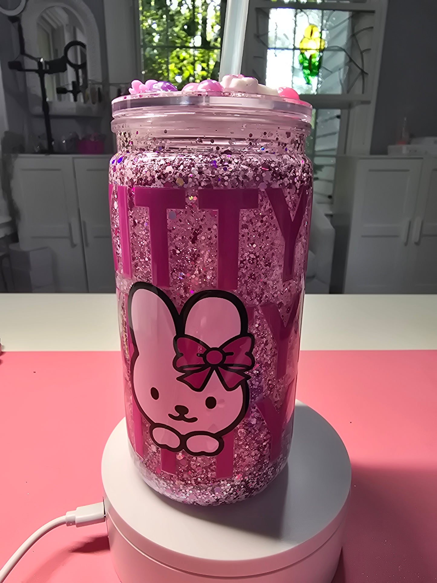 HK 16 oz Acrylic Snow Globe Tumbler