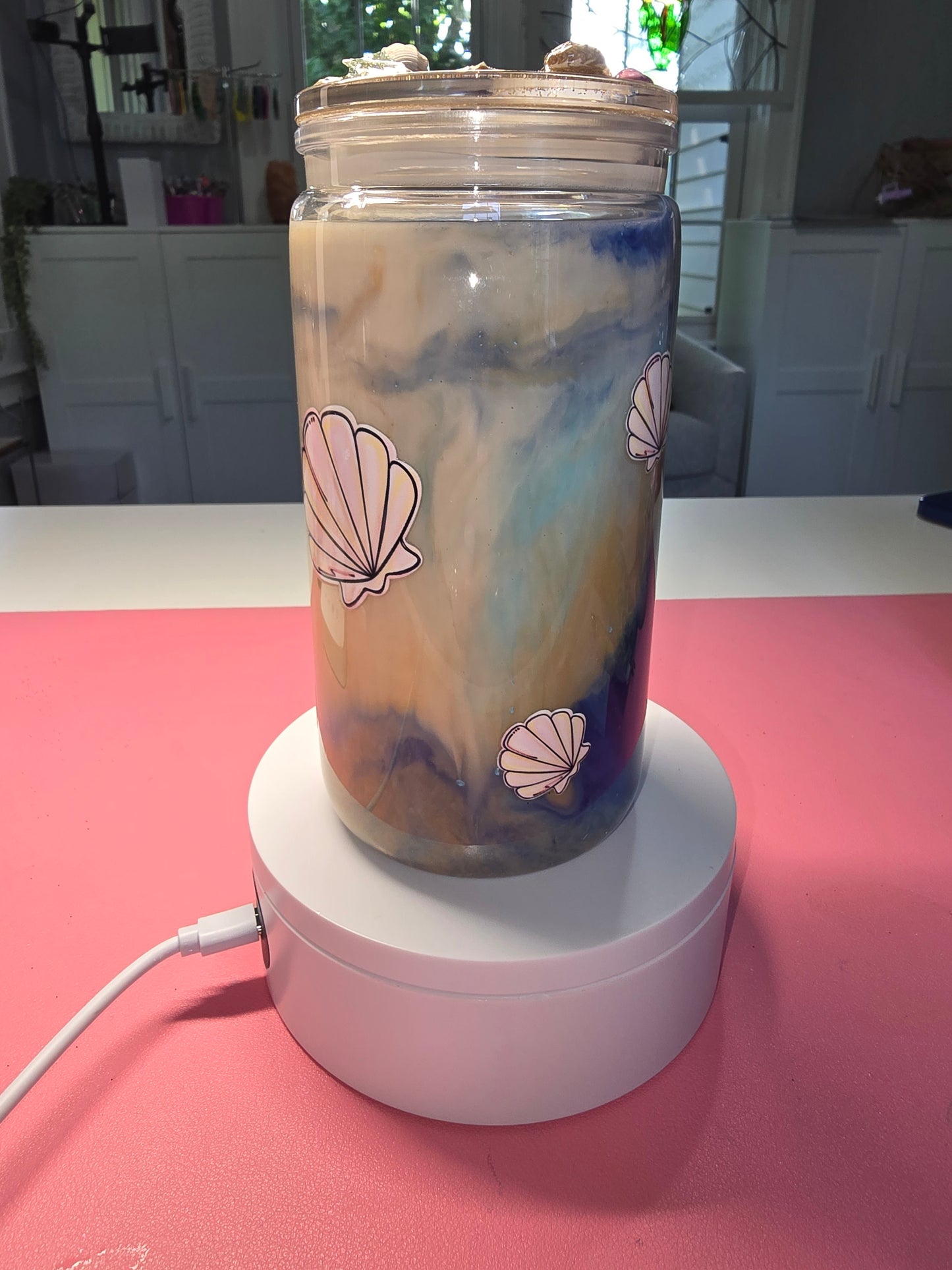 Saltwater, Seashells & Sunshine Swirl Beach Cup