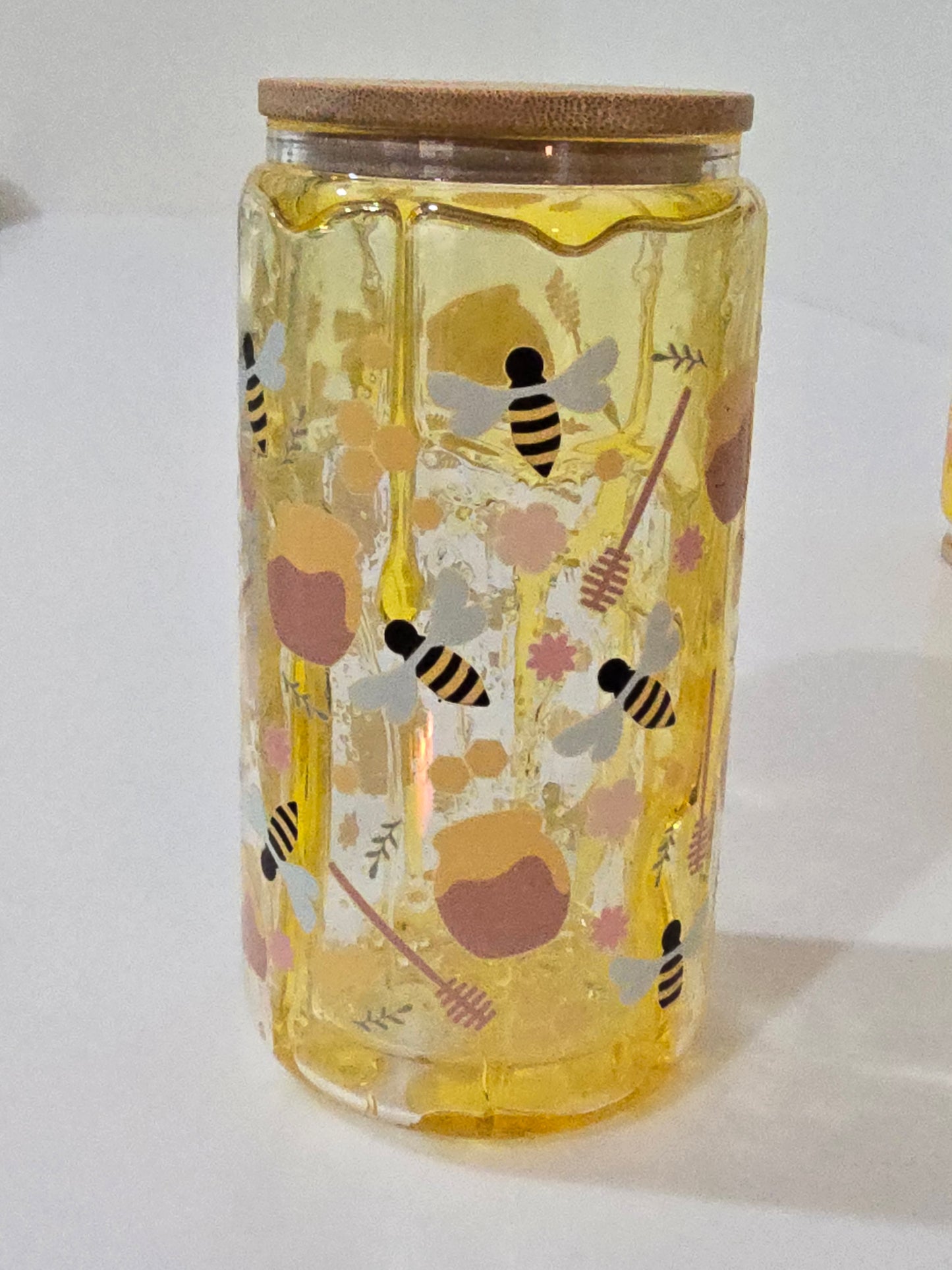Honey Drip 2, 16 oz glass tumbler