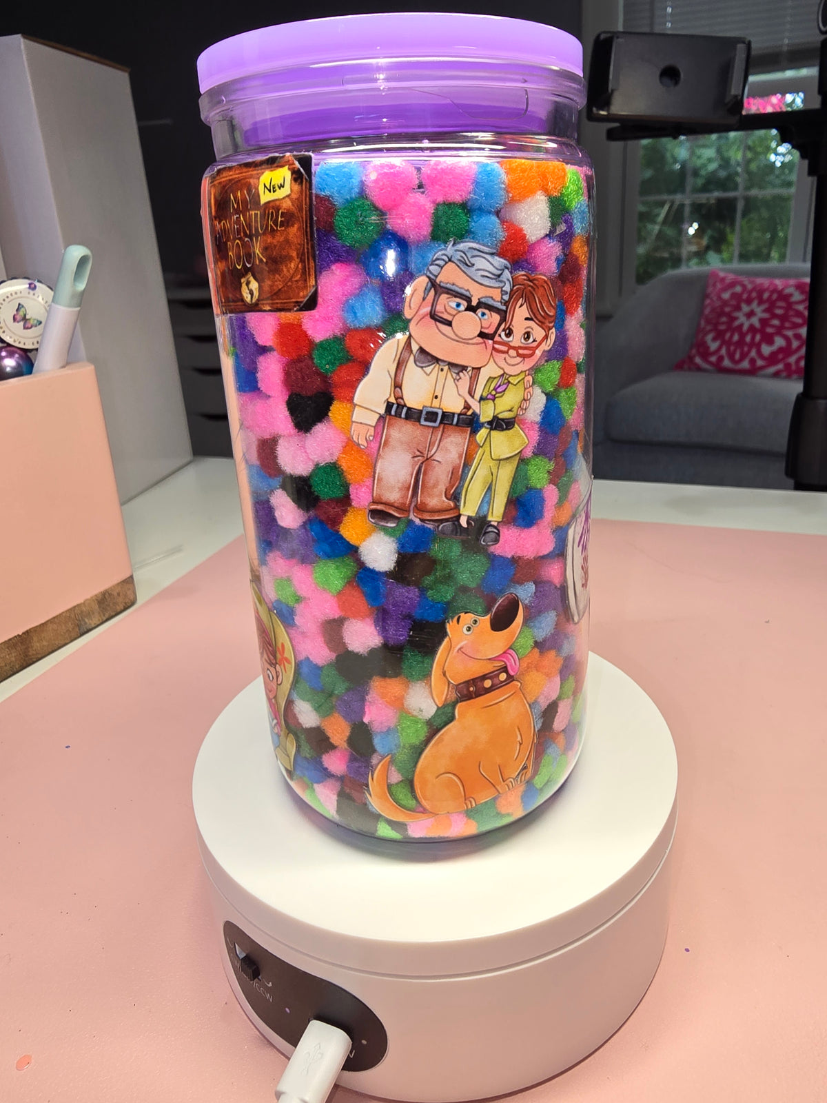PomPom "UP" 16 oz acrylic cup