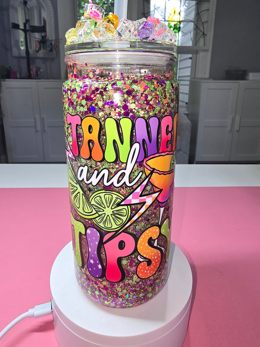 Tanned & Tipsy 20 oz Acrylic Tumbler